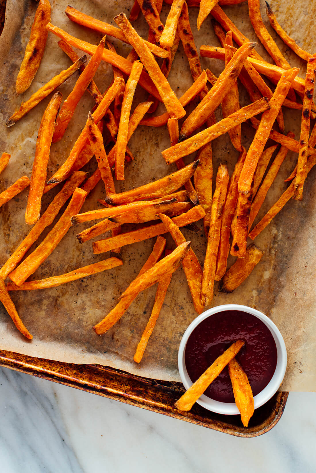 The Science of Crisp: Baked Sweet Potato Fries with Cornstarch